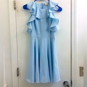 Altard state blue ruffle skater dress